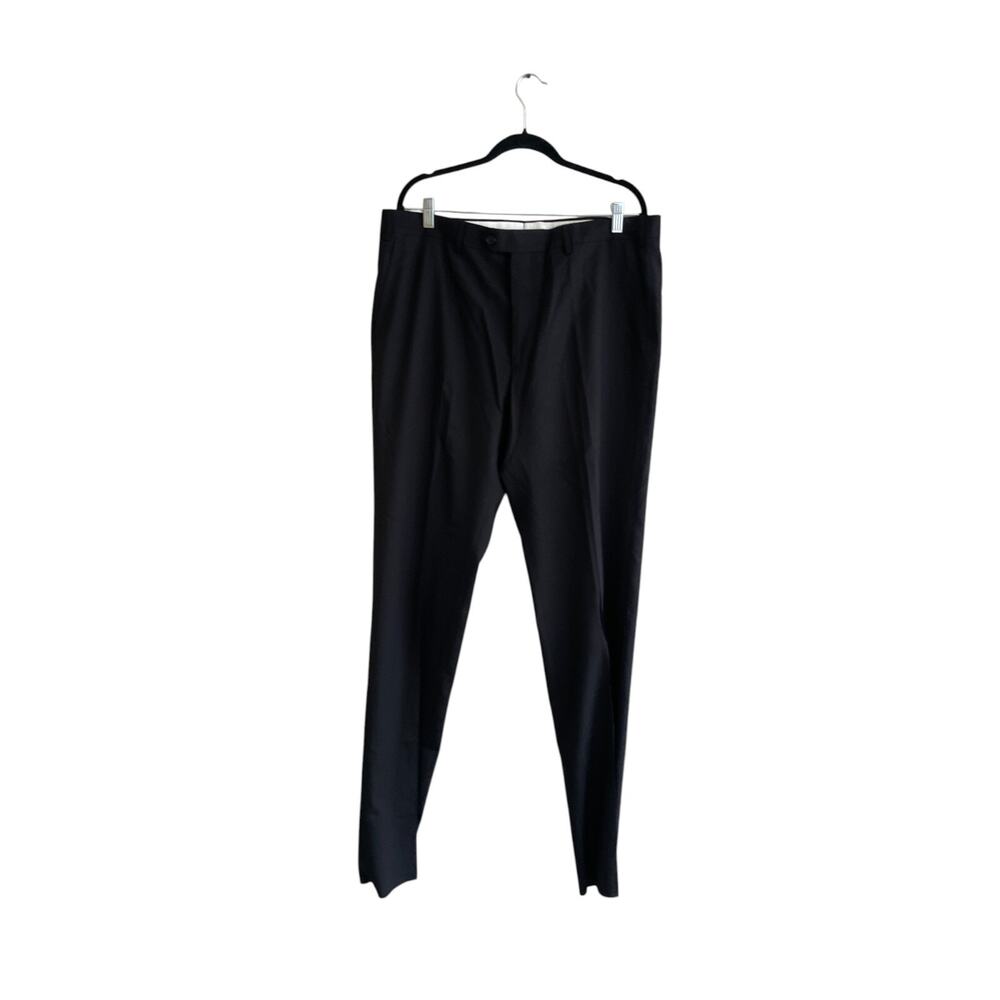 Santorelli 1600F Romeo Dress Pants Mens Size 38 Black Wool Straight Leg NWT